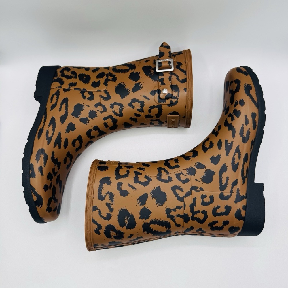 Hunter Original Refined Rain Boots Women's Size 8 Leopard Print Brown - Picture 9 of 16